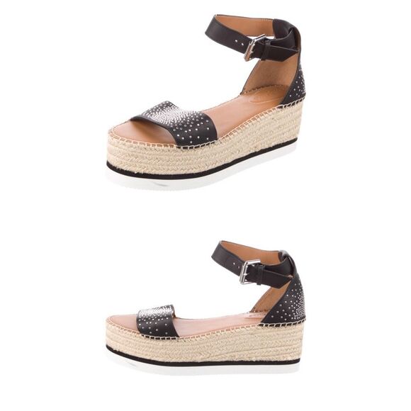 See By Chloe Glyn Studded Platform Sandal in Black - Picture 1 of 14
